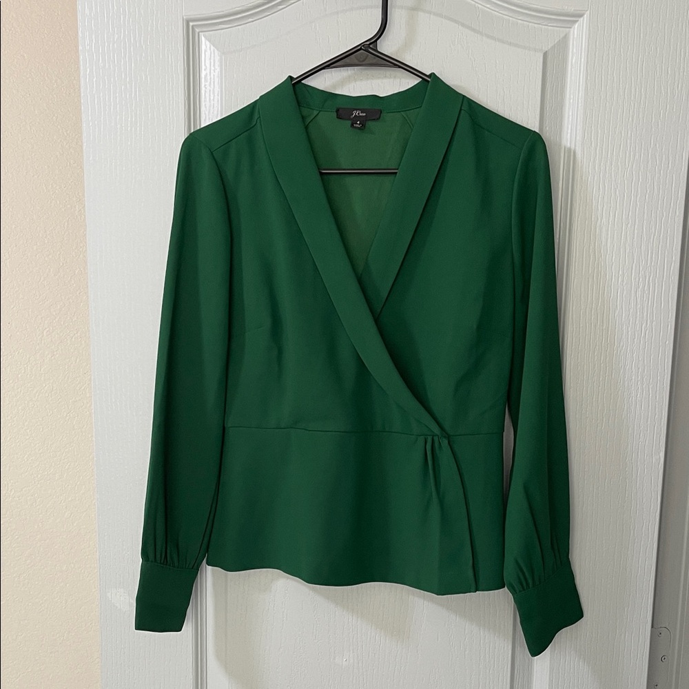 J. Crew Vibrant Green Blouse